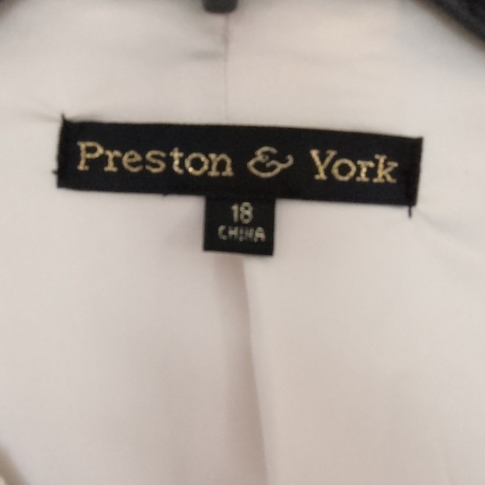 Preston‎ & York Ivory Tweed Embellished Skirt Suit Set Jacket Dress Size 18 - Picture 4 of 6
